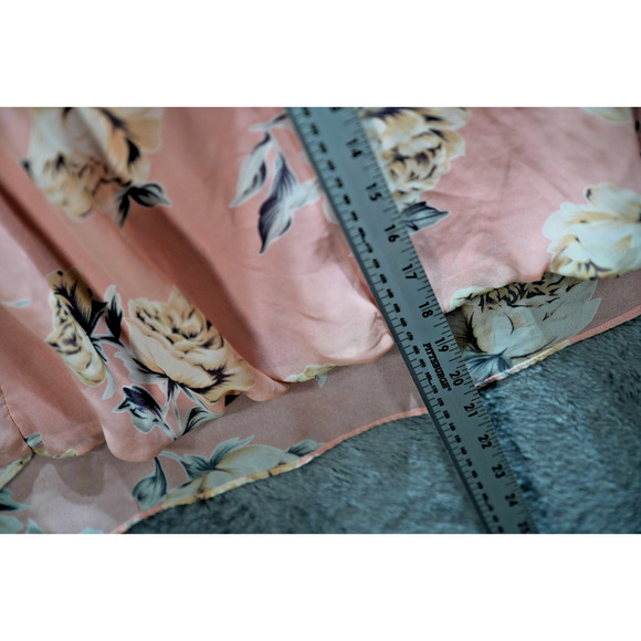 C by Bloomingdale’s Blush Floral Tank Top XL Sleeveless Lined Chiffon Blouse - Picture 3 of 7